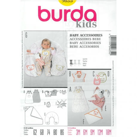 Patron Burda - Enfant - Accessoires pour bébé - 9635 - Patron