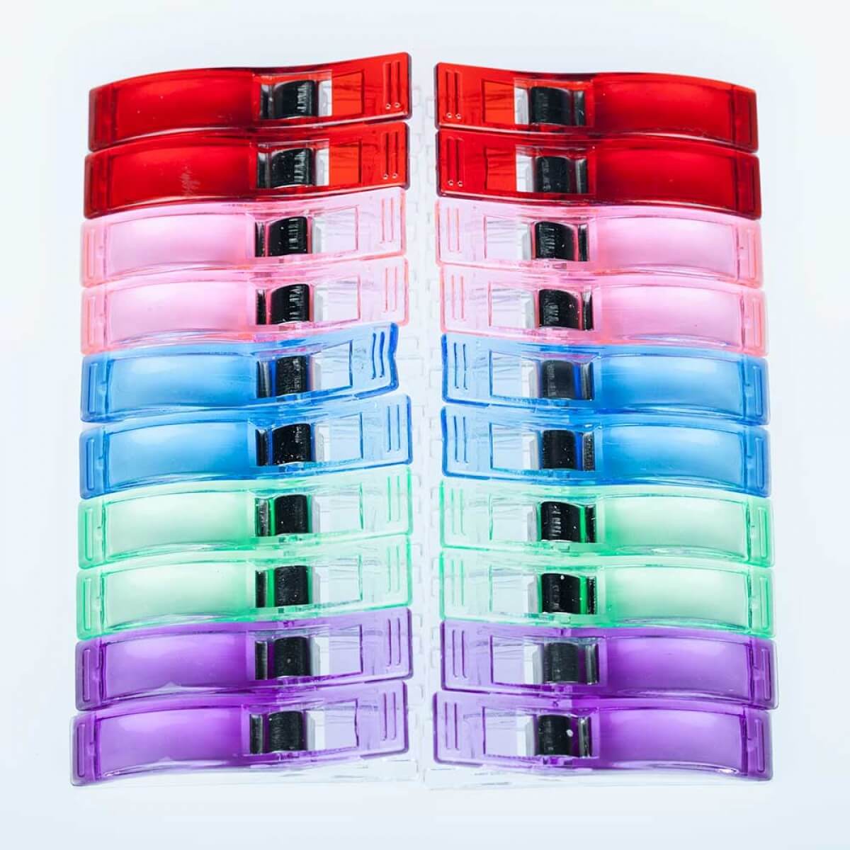 Lot de 20 Pinces en Plastique Transparent Multicolore pour couture